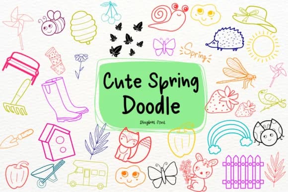 Cute Spring Doodle by Petal Pixels — Dingbats Font