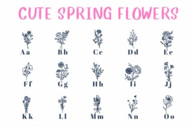 Cute Spring Flowers by CHANOK — Dingbats Font — thumbnail 2