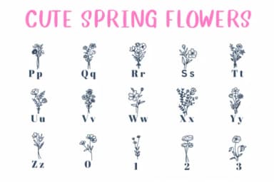 Cute Spring Flowers by CHANOK — Dingbats Font — thumbnail 3