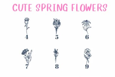 Cute Spring Flowers by CHANOK — Dingbats Font — thumbnail 4