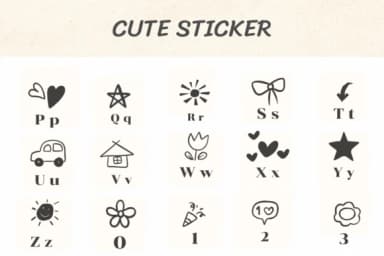 Cute Sticker by Ketsarin — Dingbats Font — thumbnail 3