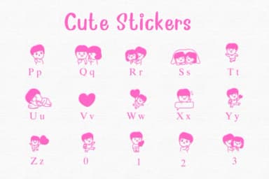 Cute Stickers by Nongyao — Dingbats Font — thumbnail 3