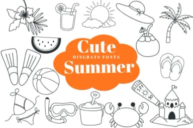 Cute Summer by Suphitchaya — Dingbats Font — thumbnail 1