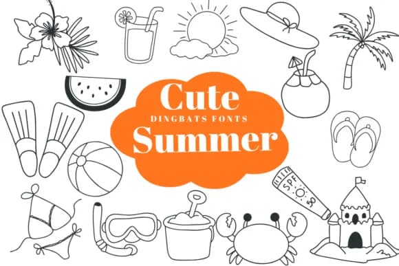 Cute Summer by Suphitchaya — Dingbats Font