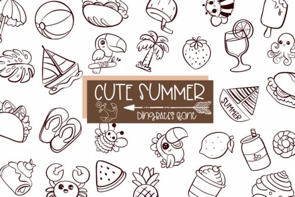 Cute Summer by Sirinart — Dingbats Font