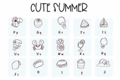 Cute Summer by Sirinart — Dingbats Font — thumbnail 3