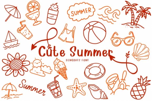 Cute Summer by CHANOK — Dingbats Font