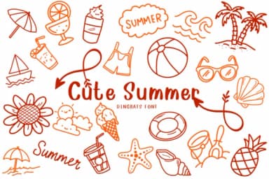 Cute Summer by CHANOK — Dingbats Font — thumbnail 1