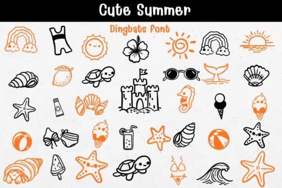 Cute Summer by Sontaya — Dingbats Font