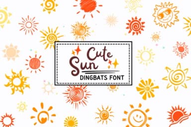 Cute Sun by PraewDesigns — Dingbats Font — thumbnail 1