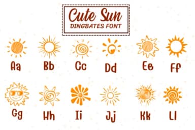 Cute Sun by PraewDesigns — Dingbats Font — thumbnail 2