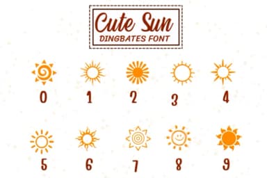 Cute Sun by PraewDesigns — Dingbats Font — thumbnail 4