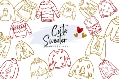 Cute Sweater by Suphitchaya — Dingbats Font — thumbnail 1