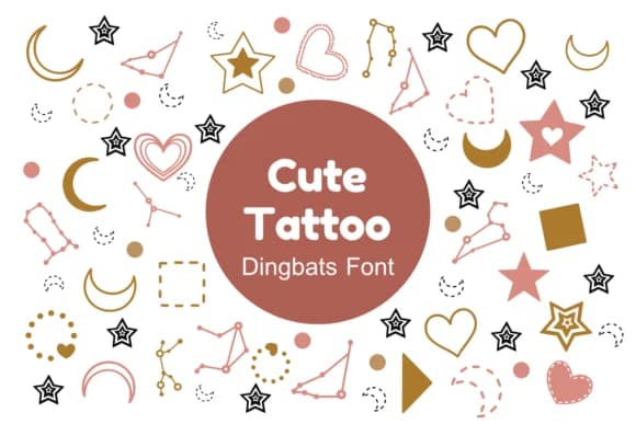 Cute Tattoo by Nun Sukhwan — Dingbats Font