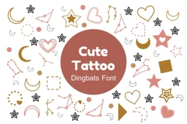 Cute Tattoo by Nun Sukhwan — Dingbats Font — thumbnail 1