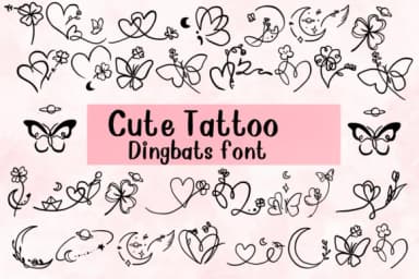 Cute Tattoo by Nongyao — Dingbats Font — thumbnail 1