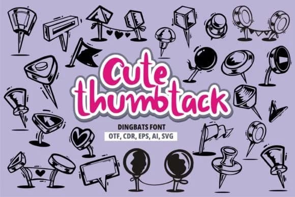 Cute Thumbtack by onoborgol — Dingbats Font