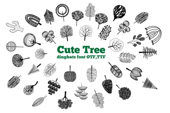 Cute Tree by Nun Sukhwan — Dingbats Font