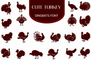 Cute Turkey by Heartcraft Atelier — Dingbats Font — thumbnail 1