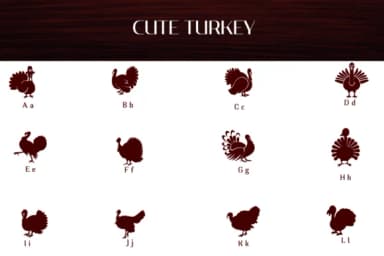 Cute Turkey by Heartcraft Atelier — Dingbats Font — thumbnail 2