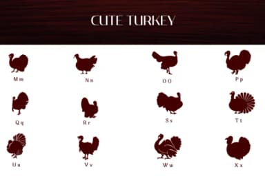 Cute Turkey by Heartcraft Atelier — Dingbats Font — thumbnail 3