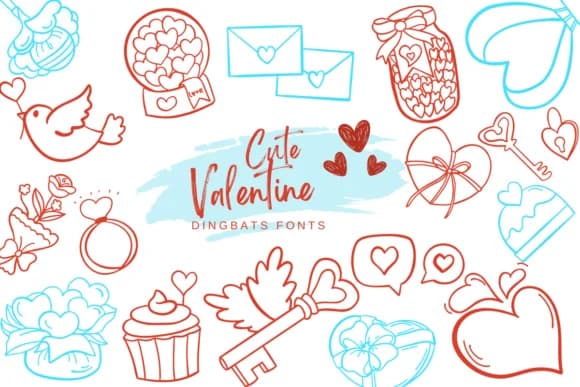 Cute Valentine by Suphitchaya — Dingbats Font