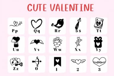 Cute Valentine by CHANOK — Dingbats Font — thumbnail 3