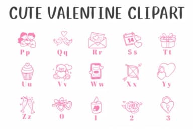 Cute Valentine Clipart by CHANOK — Dingbats Font — thumbnail 3