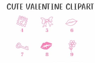 Cute Valentine Clipart by CHANOK — Dingbats Font — thumbnail 4