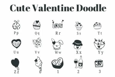 Cute Valentine Doodle by Suphitchaya — Dingbats Font — thumbnail 3
