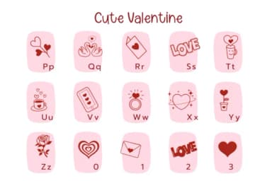 Cute Valentine Doodle by Pui Art — Dingbats Font — thumbnail 3