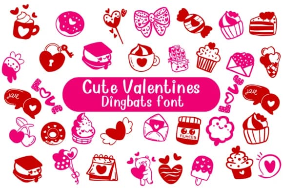 Cute Valentines by Nongyao — Dingbats Font