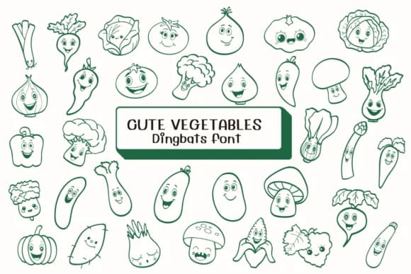 Cute Vegetables by Ketsarin — Dingbats Font