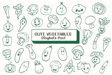 Cute Vegetables by Ketsarin — Dingbats Font — thumbnail 1