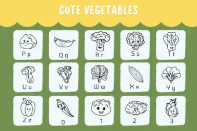 Cute Vegetables by Natchuta — Dingbats Font — thumbnail 2