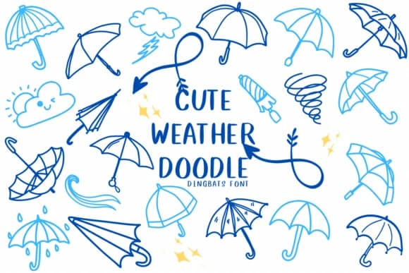 Cute Weather Doodle by CHANOK — Dingbats Font