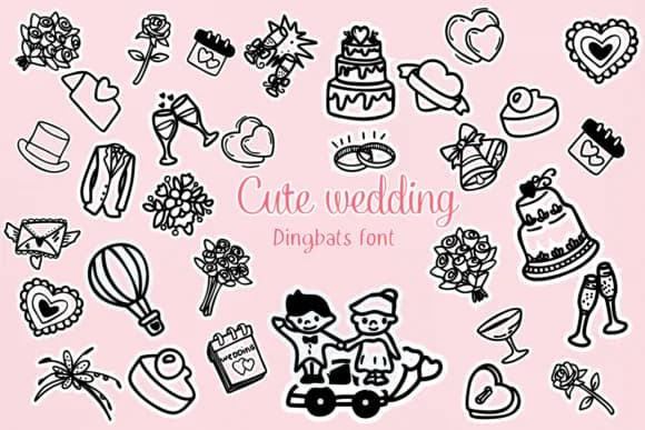 Cute Wedding by Nongyao — Dingbats Font