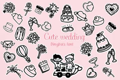 Cute Wedding by Nongyao — Dingbats Font — thumbnail 1