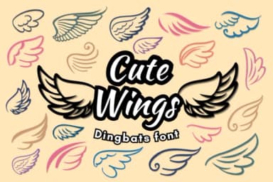 Cute Wings by Nun Sukhwan — Dingbats Font — thumbnail 1
