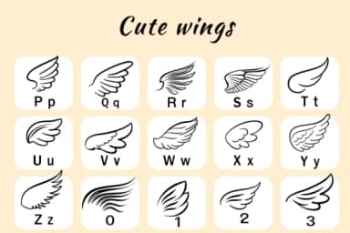 Cute Wings by Nun Sukhwan — Dingbats Font — thumbnail 3