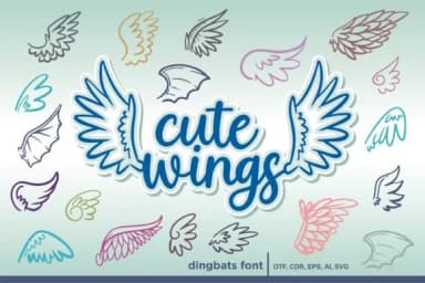 Cute Wings by BK Creative Designs — Dingbats Font — thumbnail 1