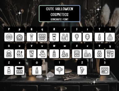 Cutehalloweencosmetics Regular by Distiny4919 — Dingbats Font — thumbnail 3