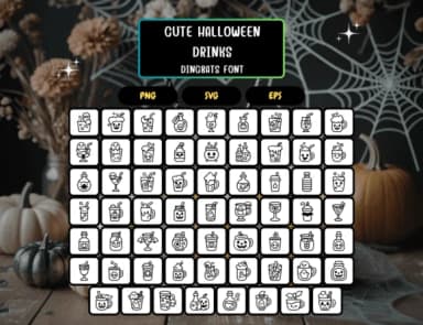 Cutehalloweendrinks Regular by Distiny4919 — Dingbats Font — thumbnail 5