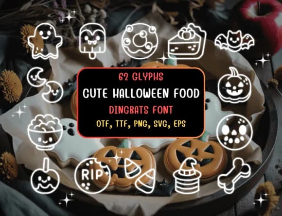 Cutehalloweenfood Regular by Distiny4919 — Dingbats Font