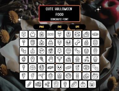 Cutehalloweenfood Regular by Distiny4919 — Dingbats Font — thumbnail 5