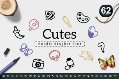 Cutes by YandiDesigns — Dingbats Font — thumbnail 1