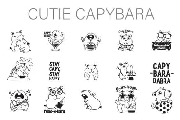 Cutie Capybara Dingbats by Illustration Ink — Dingbats Font