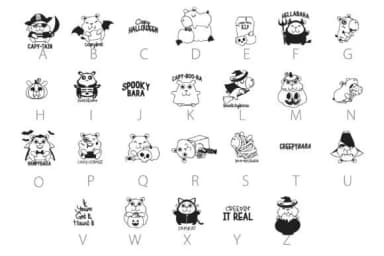 Cutie Capybara Halloween Dingbats by Illustration Ink — Dingbats Font — thumbnail 2