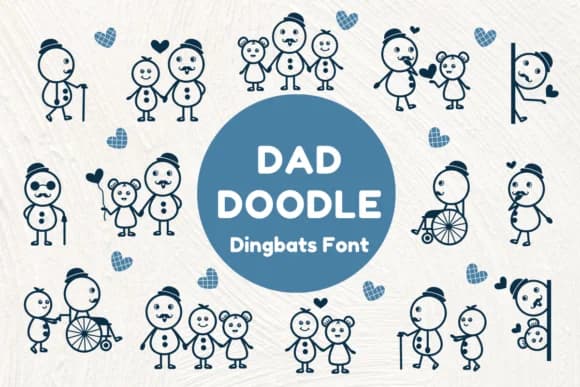 Dad Doodle by Nun Sukhwan — Dingbats Font
