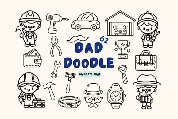 Dad Doodle by Babymimiart — Dingbats Font